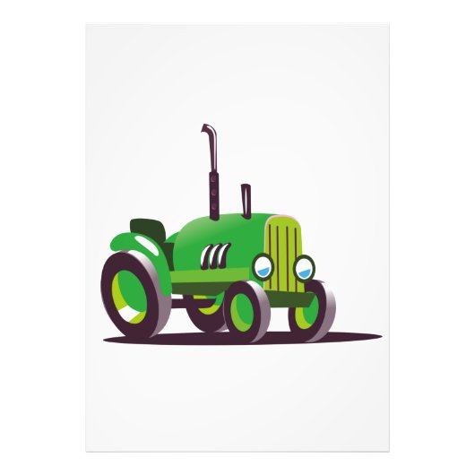 Schattelijke Groene Tractor Foto Afdruk (Voorkant)