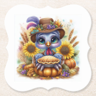 Schattelijke herfstkalkoen kartonnen onderzetters