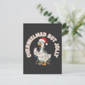 Schattelijke Kerstgans met Kerstmannenhoed Briefkaart (Staand voorkant)