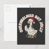 Schattelijke Kerstgans met Kerstmannenhoed Briefkaart (Voorkant / Achterkant)