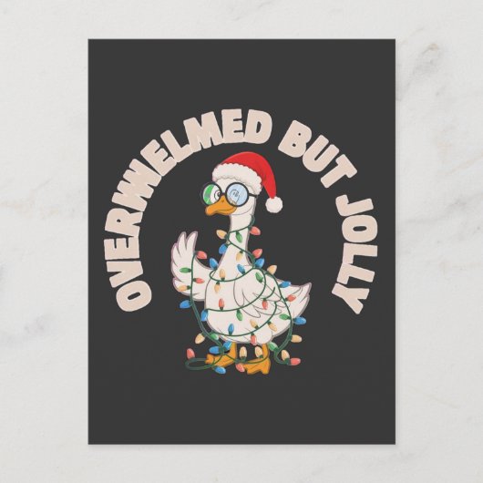 Schattelijke Kerstgans met Kerstmannenhoed Briefkaart (Voorkant)