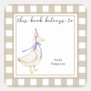 Schattelijke Kleine Gans Dit boek is van Vierkante Sticker