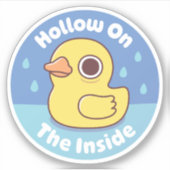 Schattelijke Rubberen Eend Hol Van Binnen Grappig  Sticker (Voorkant)
