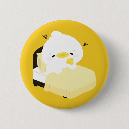 Schattelijke Vermoeide Eend Ronde Button 5,7 Cm (Voorkant)