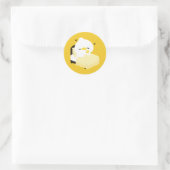 Schattelijke Vermoeide Eend Ronde Sticker (Tas)