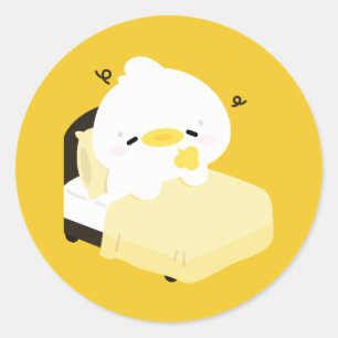 Schattelijke Vermoeide Eend Ronde Sticker
