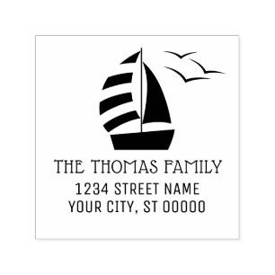 Schattelijke zeilboot Naam Zeevaart Retouradres #2 Zelfinktende Stempel