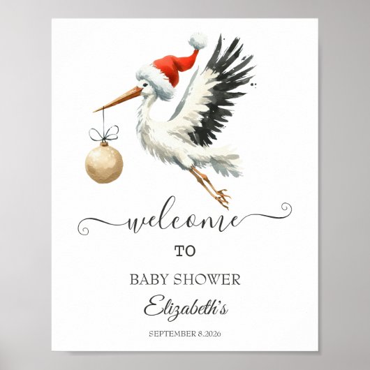 Schatteluke Feestelijke Ooievaar Poster (Voorkant)