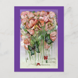 Schatten en Vlinders Vintage Pasen Feestdagenkaart