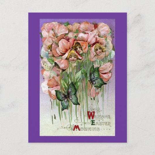 Schatten en Vlinders Vintage Pasen Feestdagenkaart (Voorkant)