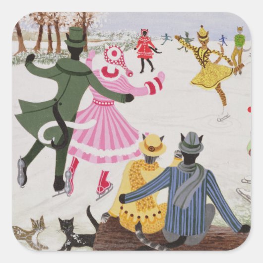 Schatten op Thin Ice Vierkante Sticker (Voorkant)