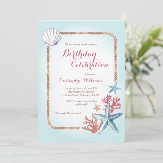 Schatten uit het Zee Uitnodiging (Staand voorkant)