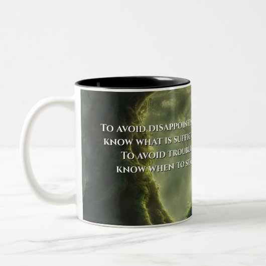 Schatten van de Tao Te Ching 011 Tweekleurige Koffiemok (Links)