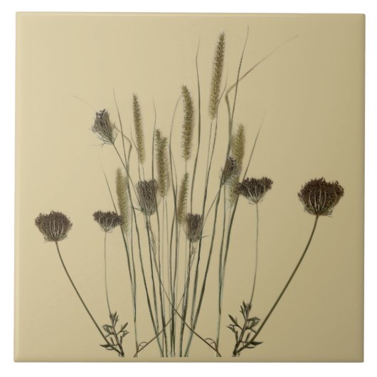 Schatten van de winter (A) op een keramische Tegel Tegeltje (Voorkant)