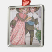 Schatten van meisjes en jongens metalen ornament (Links)