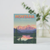 Schatten van Montana: Oude bergmeer uitzicht Briefkaart (Staand voorkant)