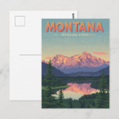 Schatten van Montana: Oude bergmeer uitzicht Briefkaart (Voorkant / Achterkant)