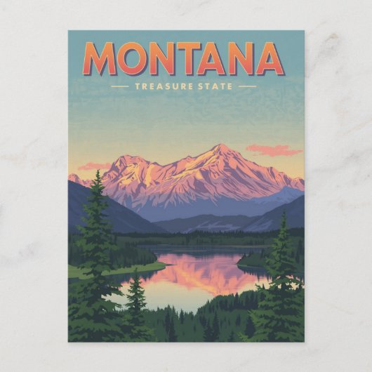 Schatten van Montana: Oude bergmeer uitzicht Briefkaart (Voorkant)
