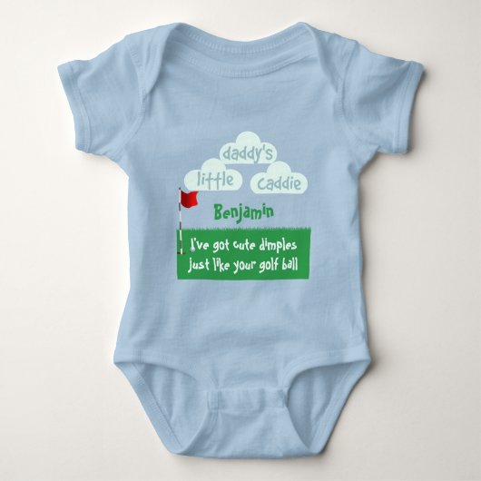Schattende Kuiltjes Grappige Golfer Papa's Kleine  Romper (Voorkant)