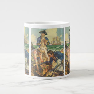 Schatteneiland, Vintage Sprookje Piraten Grote Koffiekop