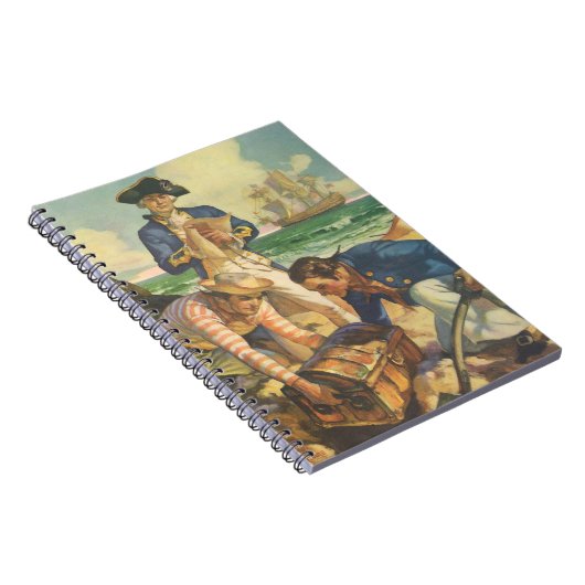 Schatteneiland, Vintage Sprookje Piraten Notitieboek (Rechterzijde)