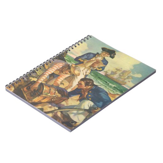 Schatteneiland, Vintage Sprookje Piraten Notitieboek (Linkerzijde)