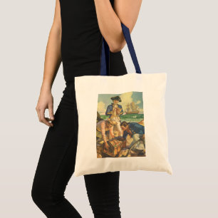 Schatteneiland, Vintage Sprookje Piraten Tote Bag