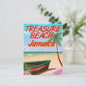 Schattenstrand Jamaica reisposter Briefkaart (Staand voorkant)