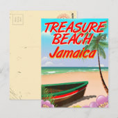 Schattenstrand Jamaica reisposter Briefkaart (Voorkant / Achterkant)