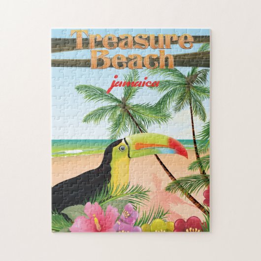 Schattenstrand Jamaica reisposter Legpuzzel (Verticaal)