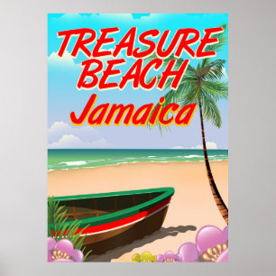 Schattenstrand Jamaica reisposter Poster