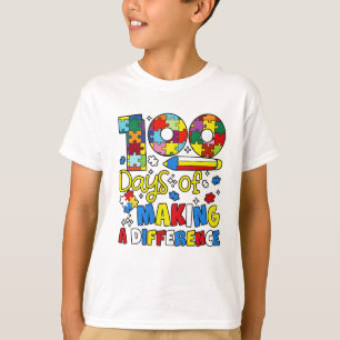 Schattig 100 dagen maken van een verschil puzzel i t-shirt