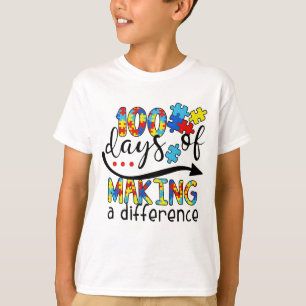 Schattig 100 dagen maken van een verschil puzzel i t-shirt