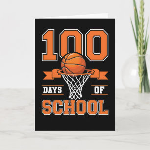 Schattig 100 dagen school basketbal kinderen leraa kaart