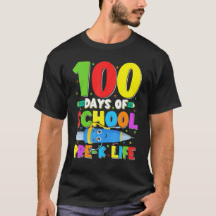Schattig 100 dagen school Pre K Leven Leraar Stude T-shirt