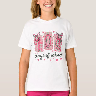 Schattig 100 dagen school roze harten klaslokaal t-shirt