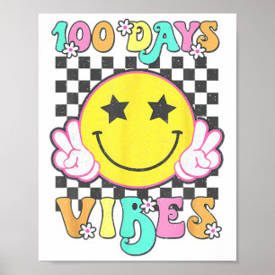 Schattig 100 dagen trillingen glimlach gezicht 100 poster