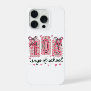 Schattig 100 dagen van school roze harten klasloka iPhone 15 pro case