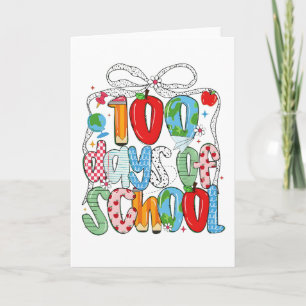 Schattig 100 dagen van school roze harten klasloka kaart