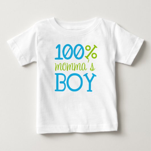 Schattig "100% Momma's Boy" T-shirt (Voorkant)