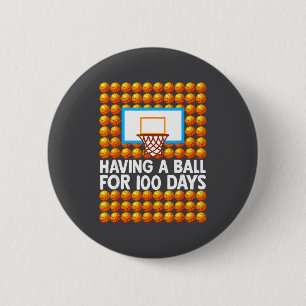 Schattig 100e 100 Basketbal School School Dag Dage Ronde Button 5,7 Cm