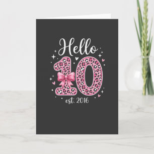 Schattig 10e verjaardagsmeisje Hallo 10 est 2016 T Kaart