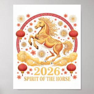Schattig 2026 Geest Van Het Paard Dame Fortune Cow Poster