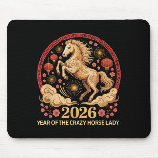 Schattig 2026 Jaar Van Crazy Horse Dame Maan Meisj Muismat