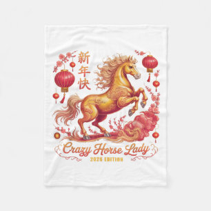 Schattig 2026 Jaar Van Crazy Horse Dame Sinds 26 F Fleece Deken