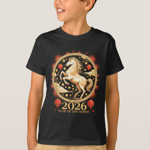 Schattig 2026 Jaar Van Het Paard Maanmeisje Dieren T-shirt