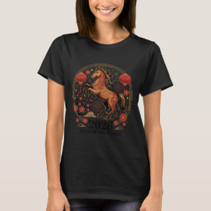 Schattig 2026 Jaar Van Paard Zodiac Meisje Fortune T-shirt