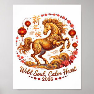 Schattig 2026 Paard Dames Wilde Ziel Kalm Hart Zod Poster