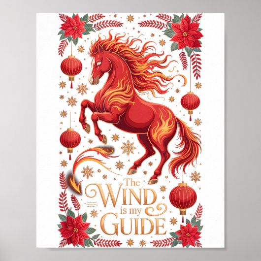 Schattig 2026 Paard Dames Wind Mijn Gids Zodiac Ru Poster (Voorkant)