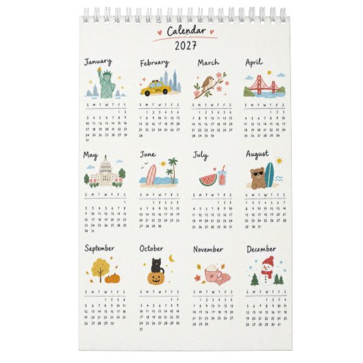 schattig 2027 kalender (Hoes)